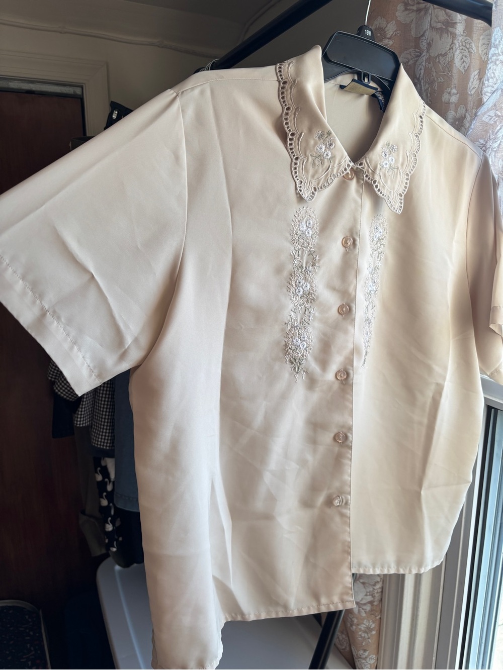 EUC Vintage Laura Scott Eyelet Lace Embroidery Button-Up Blouse | Women’s 18W